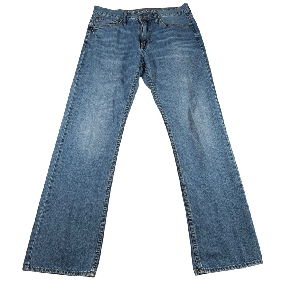 American Eagle Relaxed Jeans Men 32/34(FITS 33x32) Blue Wash Straight Leg Denim